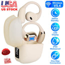Wireless V5.4 Open Ear Earbuds with Earhook LED Display Charging Case IPX5 Waterproof 300Hrs Standby Time Touch Control Stereo Sport Headphones for Wo
