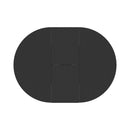 Dining Table For Farmhouse Kitchen Expandable Oval Table Top With Removable Leaf Trestle X Shaped Base - Black by HouseOfZazla