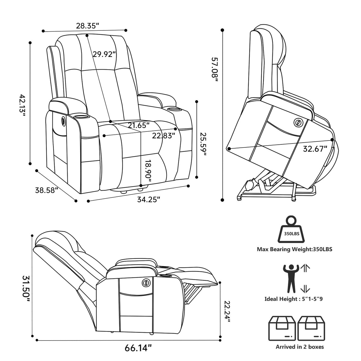 Dark Recliner with Power Lift Assistance, photo 4 of 10