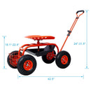 Rolling Garden Scooter Cart With 360° Swivel Seat And Tool Tray by HouseOfZazla