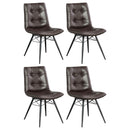 Aiken Faux Leather Upholstered Dining Side Chair Dark Brown (Set of 4)