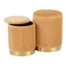 Marla - Contemporary Nesting Pleated Ottoman Set by HouseOfZazla