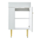 21.6" white Bathroom vanity, Combo Cabinet, Bathroom Storage Cabinet, Single Ceramic Vessel Sink, Left side storage