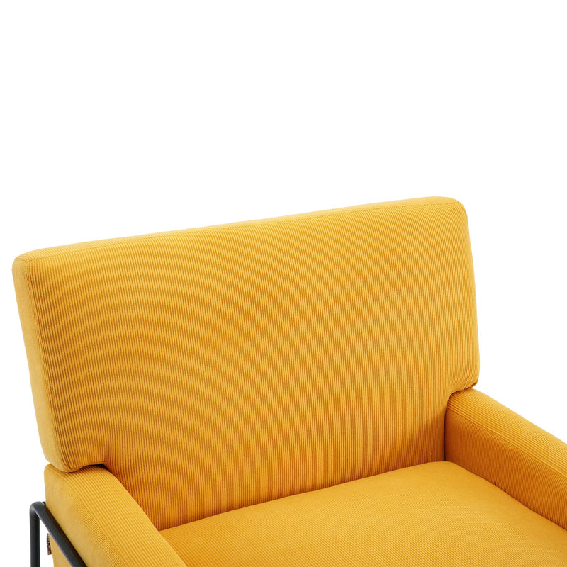 Accent Chair - Modern Industrial Slant Armchair with Metal Frame - Premium High Density Soft Single chair for Living Room Bedroom