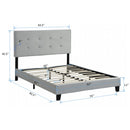 Queen Size Upholstered Platform Bed Frame With Pull Point Tufted Headboard, Strong Slat Support, Mattress Foundation, No Box Spring Needed - Gray by HouseOfZazla
