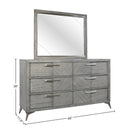 6 Drawer Dresser Book Matched Veneers - Gray by HouseOfZazla
