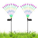 2Pcs Solar Firefly Lights Swaying Decorative Pathway Stake Lamp IP65 Waterproof Landscape Patio Yard Night Light