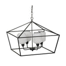 26" Iron Chandelier - Sleek Industrial Style