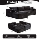 Compression Sectional Couch With Comfy Chaise, Boneless L Shape Sofa With Deep Seat by HouseOfZazla