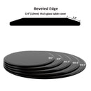 32" Inch Round Tempered Glass Table Top Black Glass 2/5 Inch Thick Beveled Polished Edge