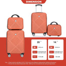 2Piece Luggage Sets ABS Lightweight Suitcase, Spinner Wheels, (20/14) DARK ORANGE