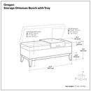 Oregon - Storage Ottoman Bench With Tray - Distressed Black