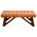 Mia - Bench With Buttons - Brown / Rustic by HouseOfZazla