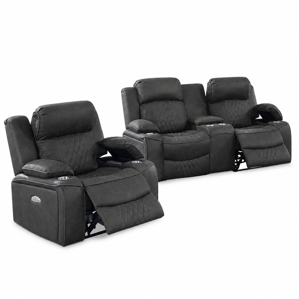 Power Motion Living Room Set With USB Port, Adjustable Headrest, Cup Holder, photo 4 of 28