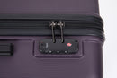 3 Piece Luggage Sets ABS Lightweight Suitcase with Two Hooks, Spinner Wheels, TSA Lock, (20/24/28) PURPLE