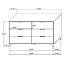 Lexie - 6 Drawer Rectangular Dresser - Black by HouseOfZazla