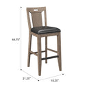 Slat Back Bar Stools (Set of 2) - Brown by HouseOfZazla