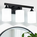 3-Light Matte Black Bathroom Vanity Light