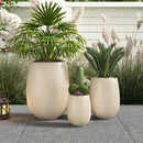 U_STYLE Lightweight Round MGO Outdoor Planter Set - 3 Sizes by HouseOfZazla
