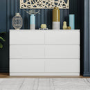 6 Drawer Double Dresser For Bedroom Living Room Hallway - White by HouseOfZazla