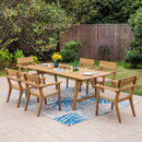 7-Piece Extendable Acacia Wood Outdoor Dining Set