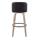 Toriano - Fixed Height Contemporary Barstool With Swivel With Round Footrest (Set of 2)