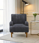 Modern Accent Chair with 2" Wide Wale Corduroy and Solid Wood Legs by HouseOfZazla