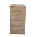 16.3x12.2x22.6 Modern Sculptural Arched Side Table with Faux Travertine Finish