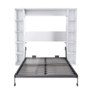 Queen Murphy Bed With Storage Cabinet - White by HouseOfZazla