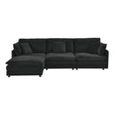 L-Shaped Sectional Sofa With Ottoman, Convertible 4 Seater Couch by HouseOfZazla