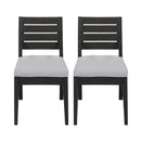 Outdoor Armless Dining Chair With Cushions