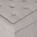 Dean Fabric Storage Wide Tufted Rectangle Ottoman - Gray by HouseOfZazla