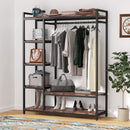 Free Standing Closet Organizer With 6 Shelves And Hanging Bar - Brown / Black by HouseOfZazla
