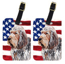 Otterhound with American Flag USA Luggage Tag
