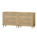 3 Drawers Rattan Storage Cabinet Rattan Drawer, For Bedroom, Living Room, Dining Room, Hallways (Set of 2) - Oak by HouseOfZazla