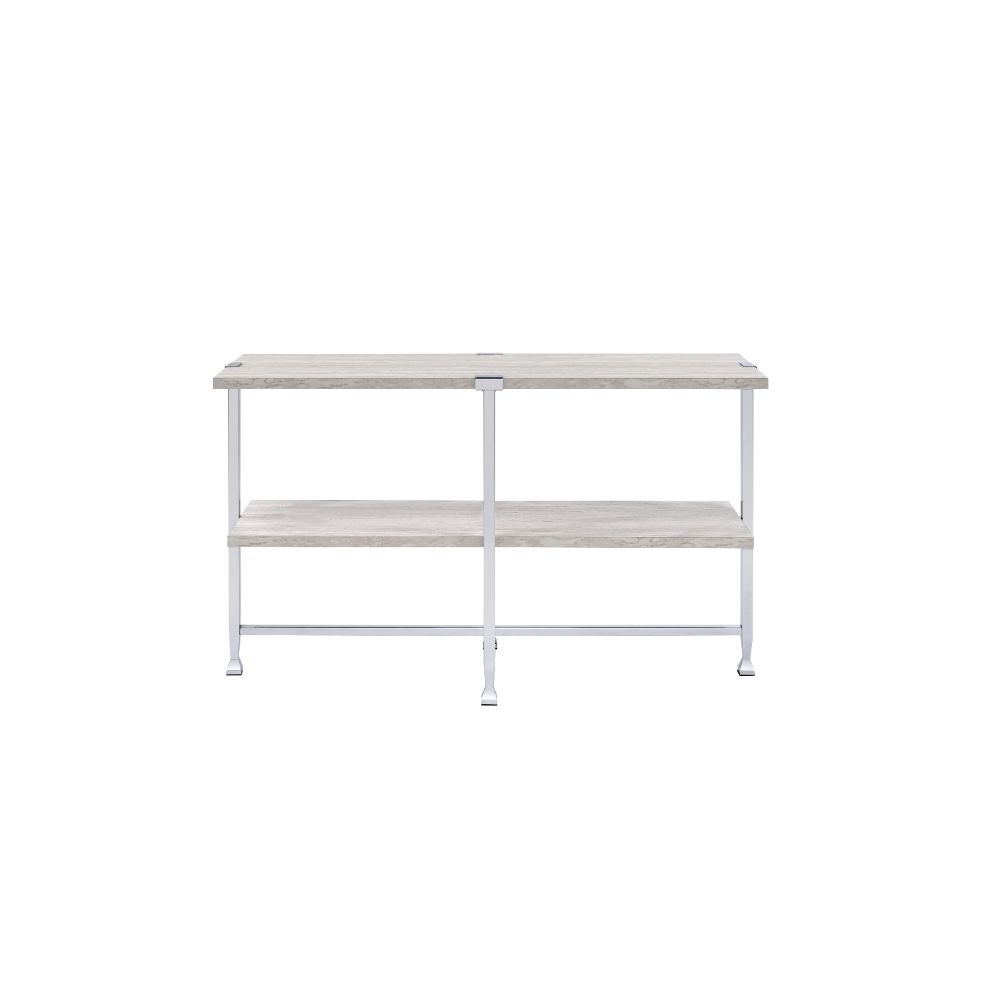 Brecon - Sofa Table - White Oak & Chrome, photo 3 of 5