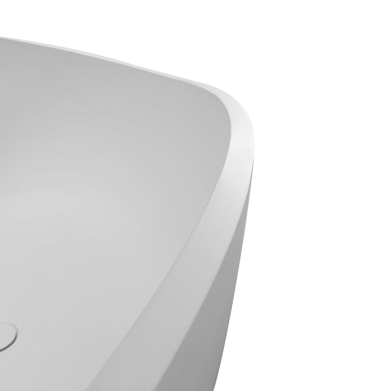 63" Premium Solid Surface Deep Soaking Bathtub, photo 5 of 5
