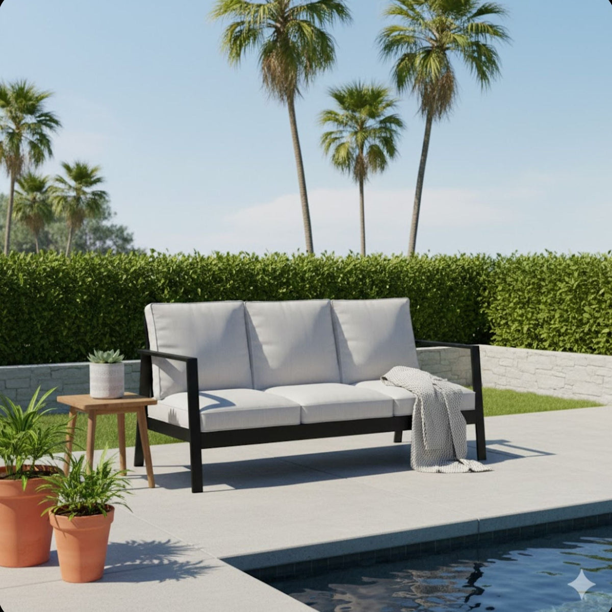 3 Seat All-Weather Patio Sofa With Cushions, photo 3 of 8