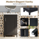 Modern Small Bathroom Vanity Cabinet With Ceramic Basin, Ample Storage, 1 Soft Close Door by Unique Piece Furniture