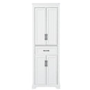 Freestanding Bathroom Vanity, Elegant Design With 4 Doors & 1 Drawer, Adjustable Shelves, Damping Hinges - White by HouseOfZazla