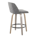 Toriano - Contemporary Fixed Height Counter Stool With Swivel & Round Footrest (Set of 2) by HouseOfZazla