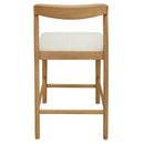Solid Rubber Wood Counter Stools (Natural Oak + Beige) Set of 2 by HouseOfZazla