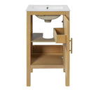 Bathroom Cabinet With Sink, Adjustable Shelf, Soft Closing Hinges - Natural Wood by HouseOfZazla