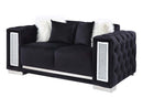 Trislar - Loveseat With 4 Pillows (Same 52526) - Black Velvet