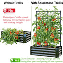 Galvanized Raised Garden Bed with Arch Trellis