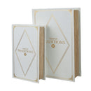 Book Boxes (Set of 2) - White / Gold by Unique Piece Furniture