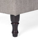 Dean Fabric Storage Wide Tufted Rectangle Ottoman - Gray by HouseOfZazla