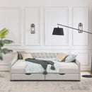 Upholstered Tufted Daybed With Drawers, Waved Arms by Unique Piece Furniture