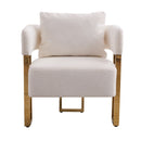 Modern Decorative Chair Teddy Fleece Upholstered And Metal Foot by Unique Piece Furniture