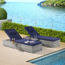 Outdoor Sofa Pe Rattan Furniture Deck Chair - Gray by Unique Piece Furniture